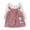 Pink, variant on Girls Lace Collar Sweater & Striped Overalls Set, Giraffe Print Skirt - School-Ready Fall Coordinated Outfit