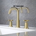 thumbnail image 3 of Adorer Brushed Gold 8 Inches Bathroom Faucet, 2 Handles Widespread Bathroom Sink Faucet 3 Hole  with Pop-Up Drain Assembly - 33163BG, 3 of 6