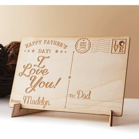 Happy Father's Day Personalized Wood Postcard, I