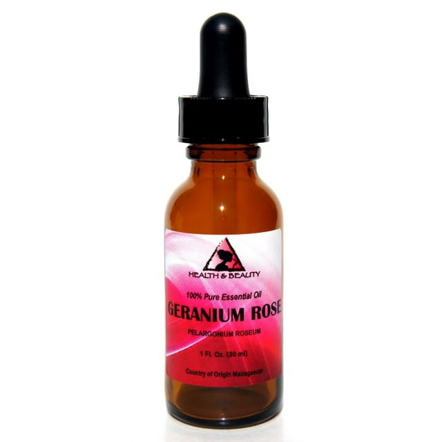 Geranium rose essential oil aromatherapy 100% pure natural dropper 1.0 oz 30ml