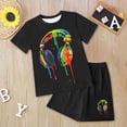 thumbnail image 2 of Sgkm Toddlers Clothes Baby Boy Outfits Colorful Printed Game Design Kids Short Sleeve Tops Shorts Clothes Set Black 7-8 Years, 2 of 5