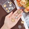 thumbnail image 6 of 2 Colors 12 Sets 2 Sizes Stainless Steel DIY Blank Square Pendant Making Kit Blank Dome Bezel Tray Charms with Glass Cabochons Blank Bezel Pendant Making Kit for Jewelry Making 10/15mm, 6 of 6