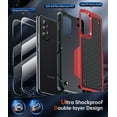 thumbnail image 2 of LeYi for Samsung Galaxy A53 5G Case with [2 Pack] Screen Protectors, 4 Corners with Airbags, Non-Slip Textured Grip Bumper Support Wireless Charging Drop Resistant Samsung A53 Case - Red, 2 of 8