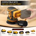thumbnail image 2 of Cordless Random Orbital Sander Compatible with Dew 20V , 5-Inch Brushless  Sander with 19000 RPM 6 Variable Speed, Electric Hand Sander With Dust Collector for Woodworking  (No Battery), 2 of 8