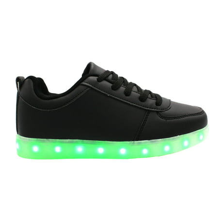 Galaxy LED Shoes Light Up USB Charging Low Top Women’s Sneakers (Black)