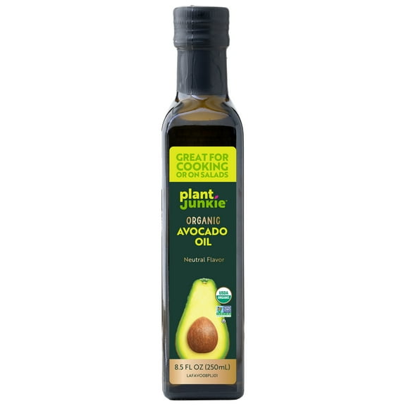 Plant Junkie Organic Avocado Oil, 8.5 fl oz (250 ml), Glass Bottle
