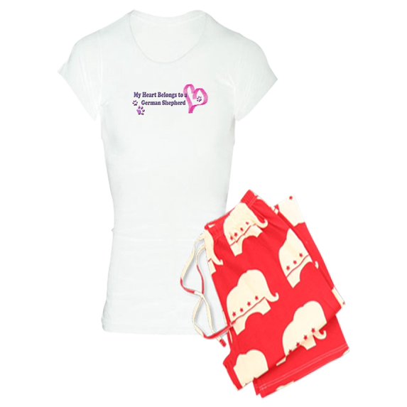 CafePress - My Heart Belongs To My Dog Breed Women's Light P - Women's Light Pajamas