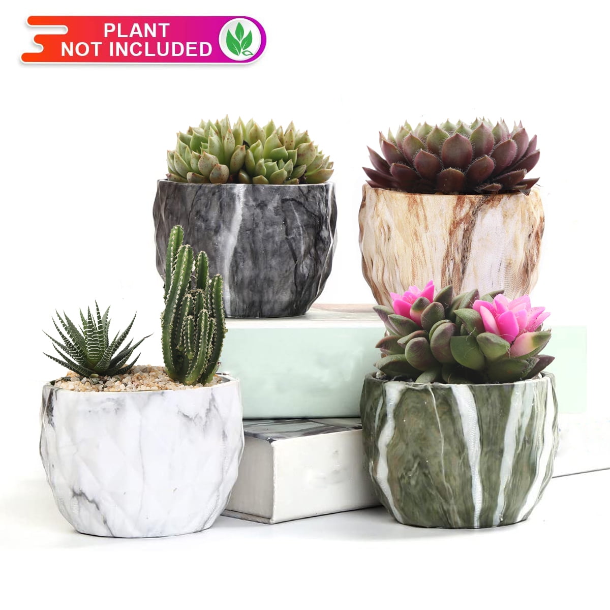 Ceramic Animal Planter A Set of 4 Pieces is Suitable as A Gift Indoor Plant Pots Cute Cactus/Bonsai Small Flower Pots for Home Decor and Office Desk Decoration Small Succulent Pots with Drainage 
