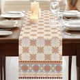 thumbnail image 3 of Table Runners 70 Inches Long Dress Scarves, Orange Floral Farmhouse Coffee/Dining/Kitchen Table Decor, Holiday Table Runner, Country Boho Ethnic Art Flowers Motifs 13x70 Inch, 3 of 9