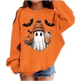 thumbnail image 2 of HAOTAGS Girls Halloween Printed Fleece Sweatshirt — Soft Brushed Cotton Blend, Relaxed Fit, Round Neck, Long Sleeve Orange Size 9, 2 of 6