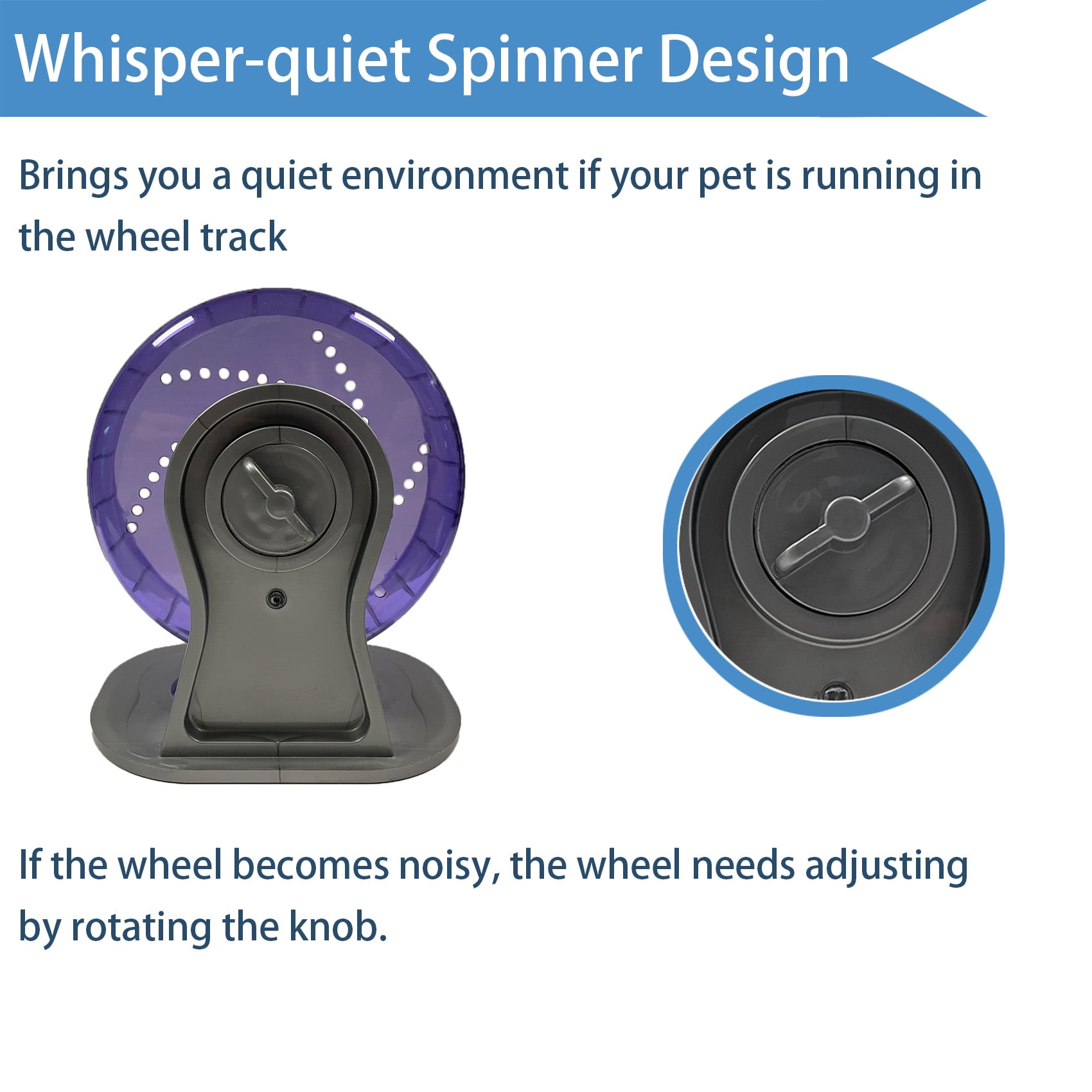 Petest Hamster Exercise Wheel, Silent Spinner Hamster Running Wheels, Diameter 6.7 inch, Purple