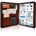 thumbnail image 1 of Business Zippered Portfolio Padfolio PU Leather Folder Interview Resume Legal Document Organizer with A4 Size Brown Clipboard, 1 of 5