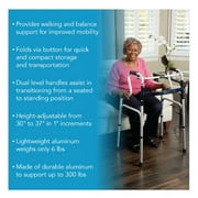 Carex Aluminium Uplift Folding Walker with Adjustable Height, 300 lb Weight Capacity