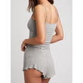 thumbnail image 5 of Caoirhny Women 2 Piece Pajama Set Solid Color Lettuce Trim Sleeveless Camisole and Shorts Loungewear Sleepwear for Nightwear, 5 of 6