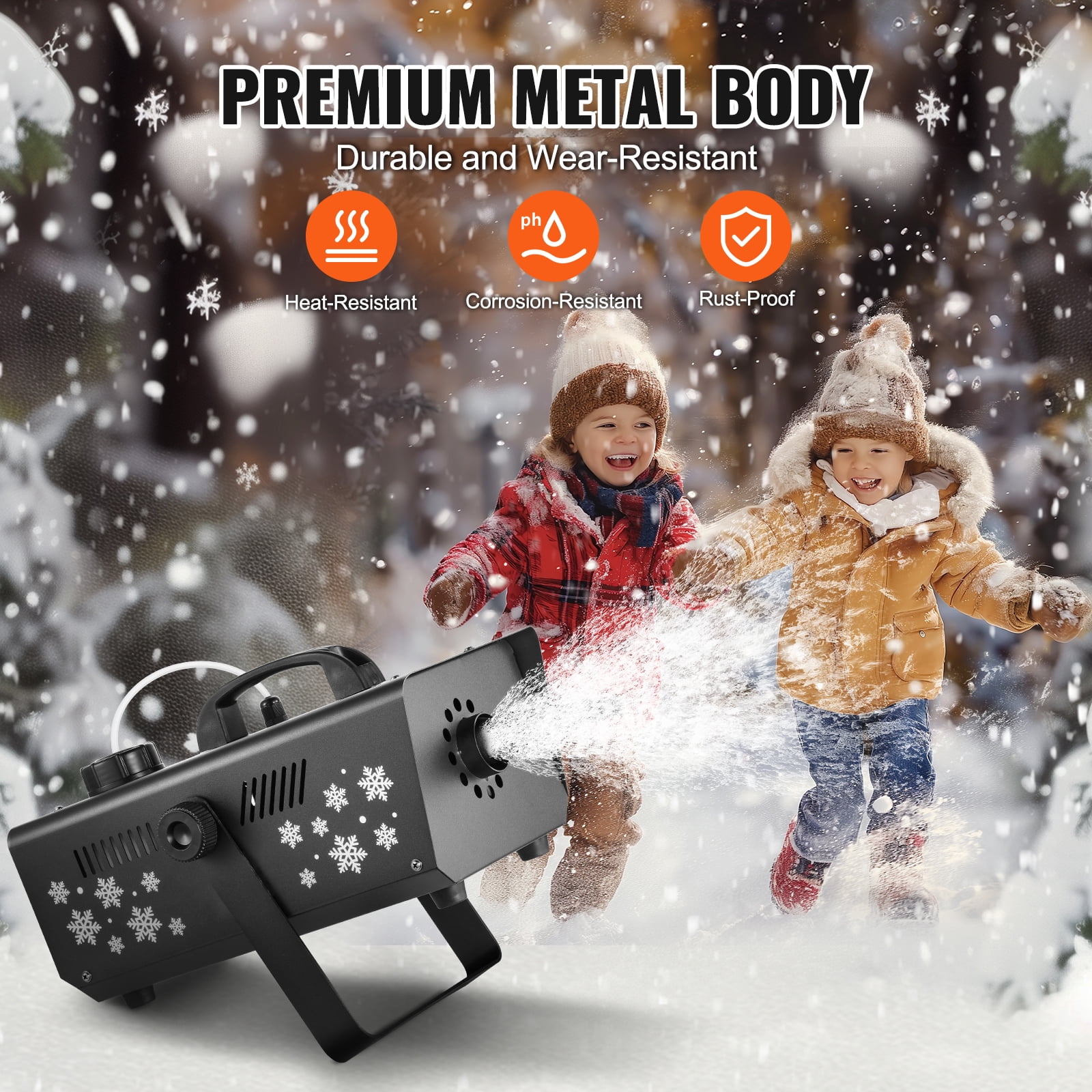 KFFKFF Snow Device, 650W, Portable/Mountable Snow Creation Equipment, Wireless Control Indoor Snowflake Producer with 1L Reservoir, Proficient Output Imitation Snow Creator for Festive Occasions