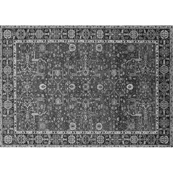 Ahgly Company Indoor Rectangle Oriental Gray Industrial Area Rugs, 5' x 7'