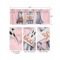 thumbnail image 5 of Pink Halloween Kitchen Curtain Valances for Windows Farmhouse Short Curtains, Cute Ghost Modern Art Rod Pocket Valance Curtain for Bedroom Cafe Living Room 42"x18", 5 of 8