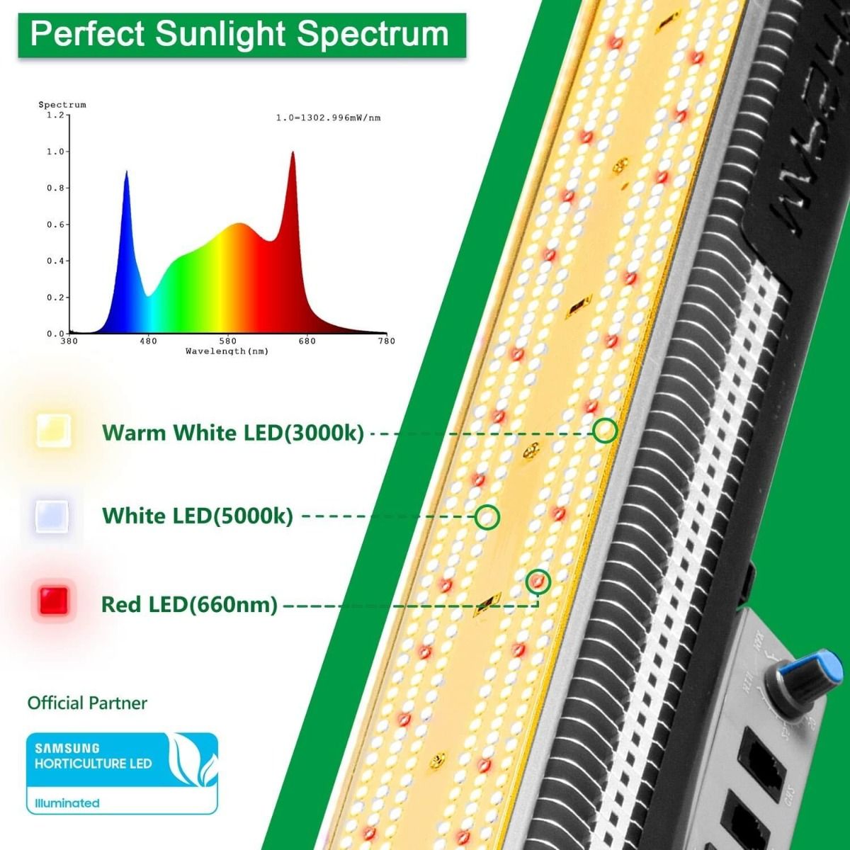 Mars Hydro SP 3000 Samsung L301B LED Grow Light Full Spectrum Bar Strip for Indoor Plants Veg Flower All Stages - image 6 of 10