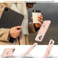thumbnail image 3 of ELEHOLD Magnetic Shockproof for iPhone 13 Case with 2 Tempered Glass Screen Protector, Compatible with MagSafe, Built-in Foldable Stand Slim Fit Liquid Silicone Gel Cover,Pink, 3 of 6