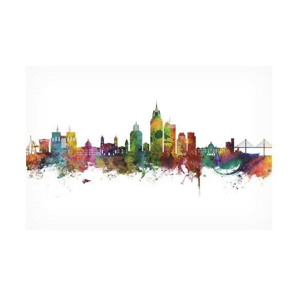 Michael Tompsett 'Mobile Alabama Skyline' Canvas Art