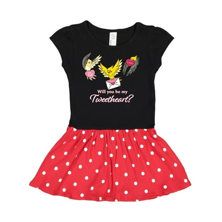 

Inktastic Will You be My Tweetheart with Cute Birds Gift Toddler Girl Dress