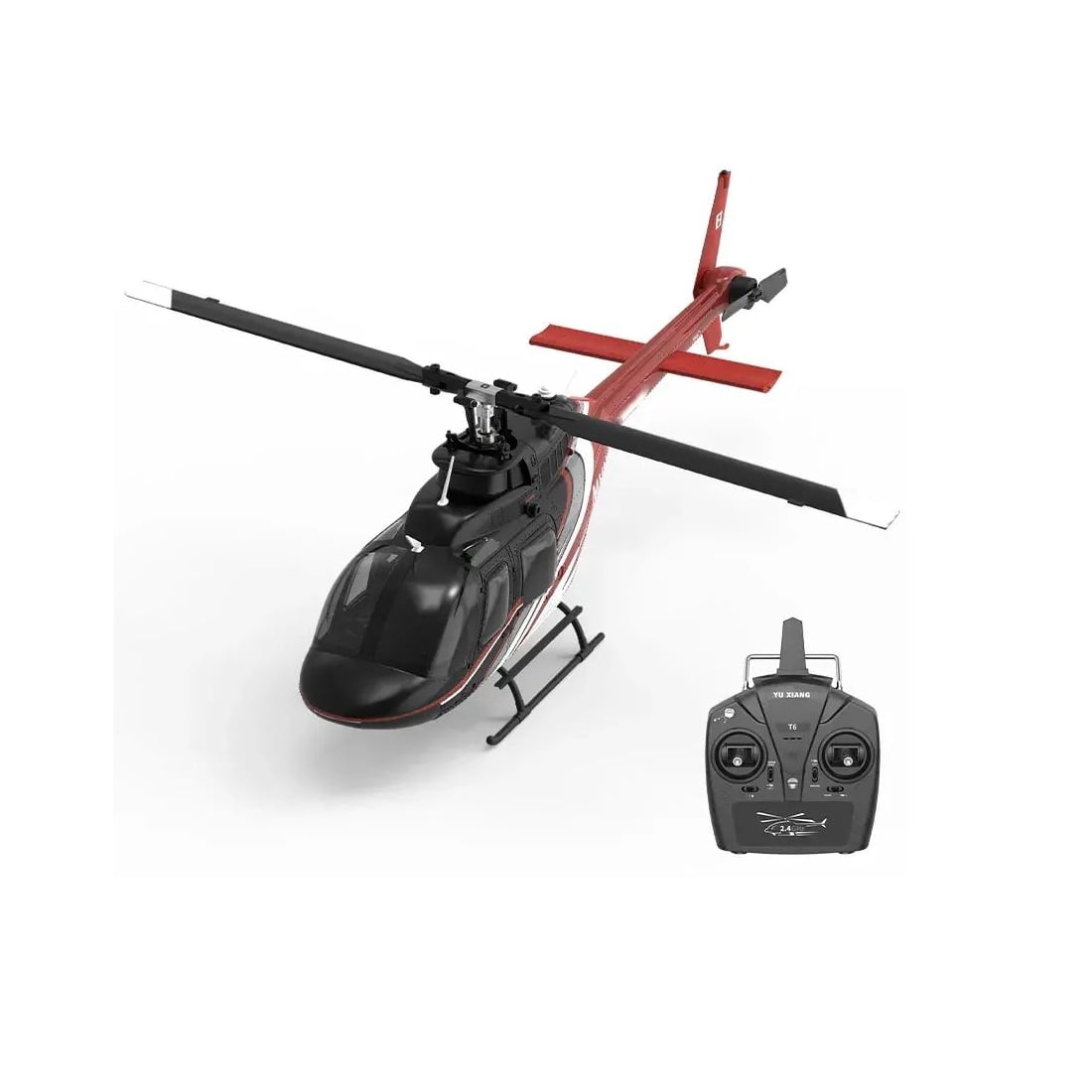 YUXIANG F08 Bell 206 Remote Control Helicopter for Adults, 1/27 Scale 2.4G 6CH Brushless Direct-Drive 3D/6G RC Helicopter with 6-Axis Gyroscope, Altitude Hovering & Optical Flow Positioning - RTF