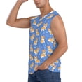 thumbnail image 3 of Fotbe Kawaii Corgi Men's Camiseta sin Mangas Estampada para Hombres, Playera Casual para Gimnasio, Entrenamiento, Playa-Medium, 3 of 7