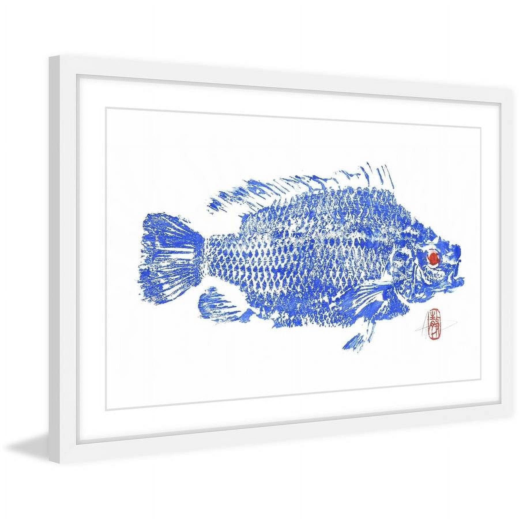 "Tilapia Blue" Framed Painting Print