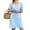 Clear Blue, variant on Nightgowns for Women Button Down Bamboo Viscose Nightshirts Short Sleeve Sleepshirt Crew Neck House Dress with Pockets Sleepwear