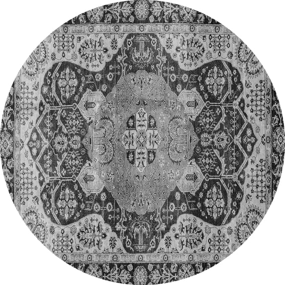 Ahgly Company Indoor Round Persian Gray Traditional Area Rugs, 4' Round