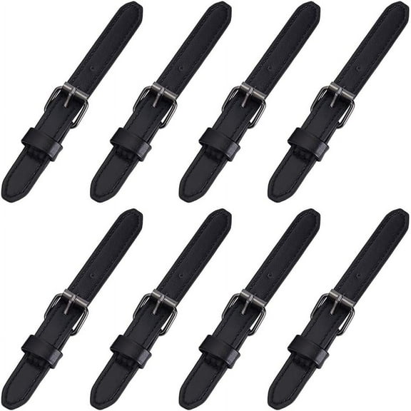 1 Set 8 Sets Leather Sew-On Toggles Closures Black PU Leather Snap Toggle Sew On Duffle Jacket Buckle with Metal Clasp Replacement Snap Toggle for Coat Jacket Sewing Craft Clothes Accessory