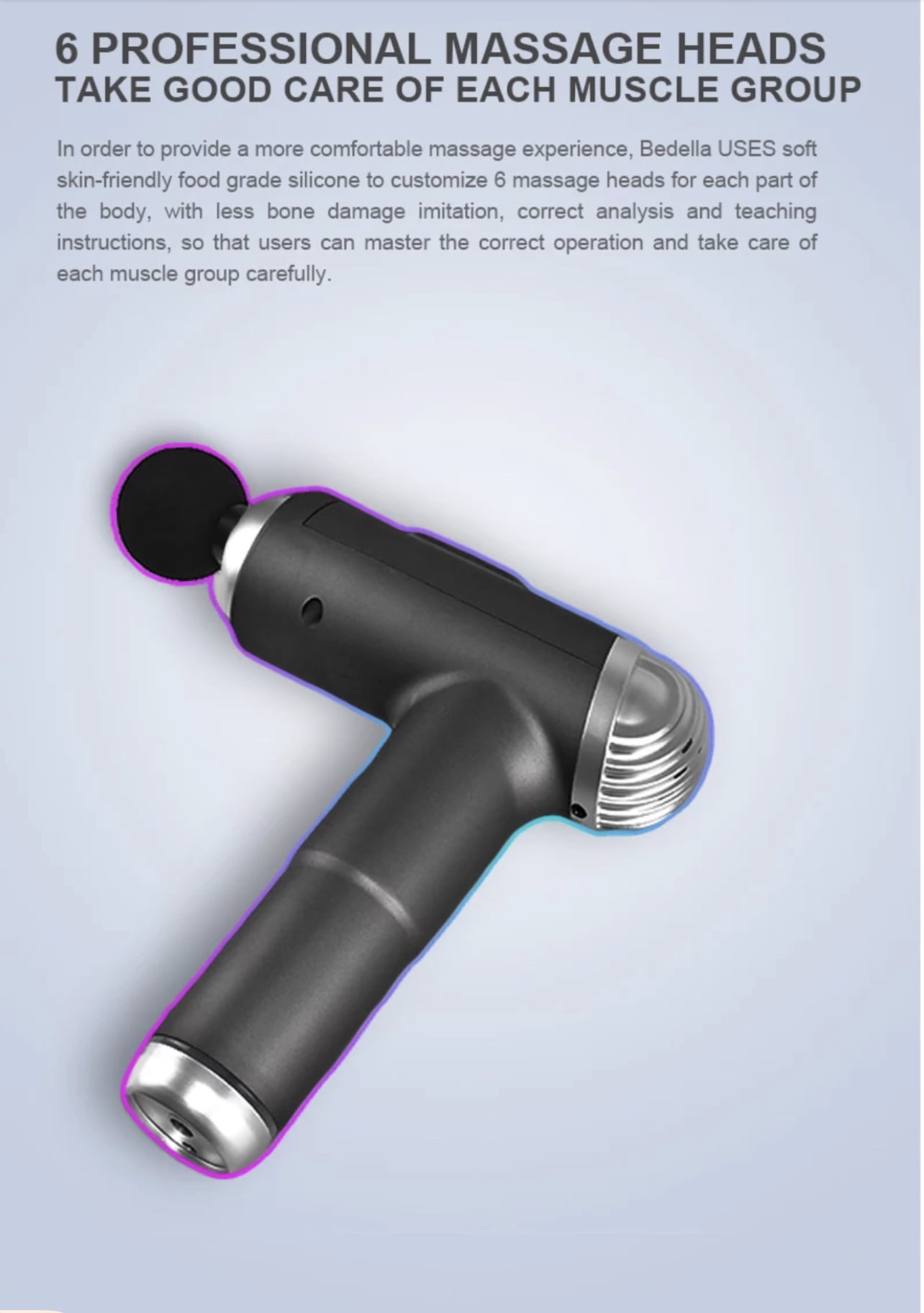 Styles II Deep Tissue Muscle Massage Gun 20 Speeds Percussion Massager with 6 Massage Heads
