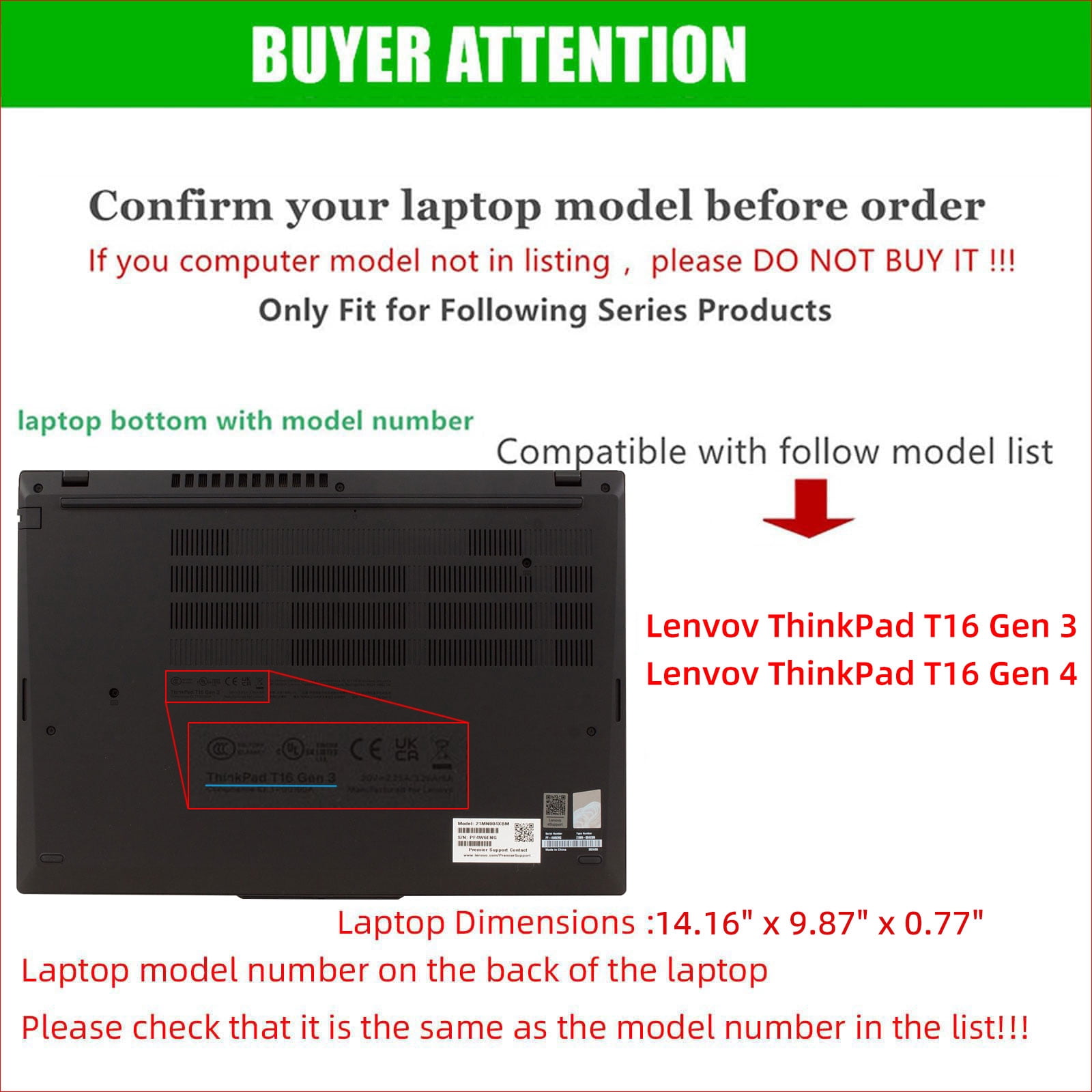 Laptop Cover Case for Lenovo ThinkPad T16 Gen 3/Gen 4 16inch [not Compatible with Any Other Model] 2-in-1 PU Leather Detachable Notebook Sleeve(Blue)