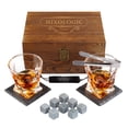 thumbnail image 1 of Set de Regalo con Vasos de Vidrio Vintage Swirl Mixologic Gift Set, 1 of 9