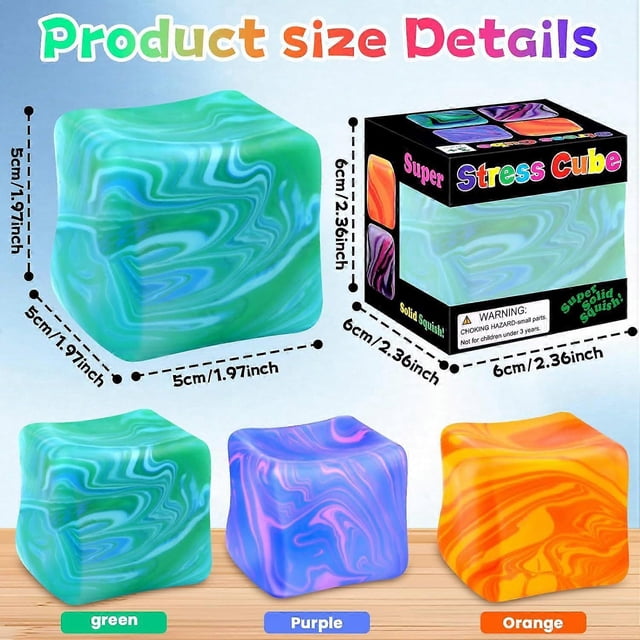 Fidget Toys Squishy Stresskub, Jättestressbollar para niños adultos