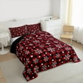 thumbnail image 4 of Manfei Modern Grid Artistic Bedding Comforter Set,Cute Christmas Snowflake Twin Comforter Sets,Red Black White Bedding Set For Girl Kids,Super Cozy Room Decor Reversible,2-Piece, 4 of 9