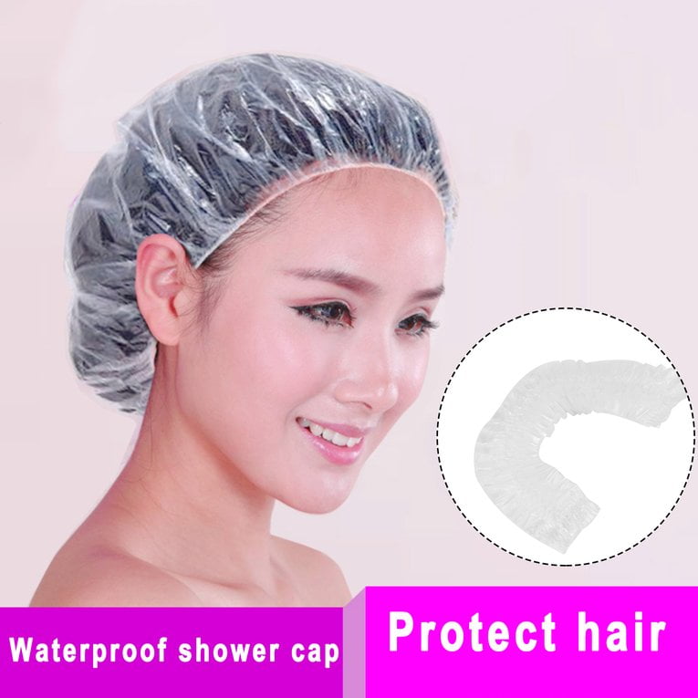 1 pcs Salon Shower Cap Plasctic Hat Floral Hair NEW 