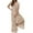 Beige, variant on BLVB Women's Summer One Piece Jumpsuits Dressy Casual Short Sleeve V Neck Wide Leg Pants Jumpsuit Rompers with Pockets