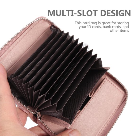 LULULION Fashionable Pink Card Pouch Multi Card Slot Holder for Storage