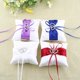 thumbnail image 5 of Almohada nupcial para boda, anillo de bolsillo, almohada, soporte para cojín con decoración de corazones dobles, 20*20cm, azul, 5 of 5