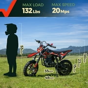 FRP FX40 40cc 4-Stroke Gas Powered Dirt Bike with Safety Kill Switch for young rides, Front & Rear Disc Brakes, EPA Certified, FX40-Ogemaw, Red, Max Model