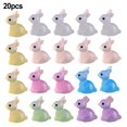 thumbnail image 1 of 20x Fluorescent Rabbits Ornament Miniature Figures Tiny Micro Landscape Decor, 1 of 11