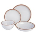 thumbnail image 2 of Soho Lounge Lagos 16 Piece Terracotta Double Bowl Dinnerware Set in Solid Matte White, 2 of 7