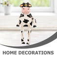 thumbnail image 3 of FELTECHELECTR Cow Figurine Long Legs Wooden Animal Figurine For Home Decor 1Pcs, 3 of 8