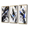 thumbnail image 3 of Designart "Cubist Symphony Black White Harmony" Cubism Framed Wall Art Set Of 3 - Black Cubism Frame Canvas Set For Living Room Decor, 3 of 7