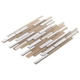 thumbnail image 2 of Modket TDH423SS Beige Cream Crystal Glass Stainless Steel Metallic Metal Mosaic Tile Backsplash, 2 of 5