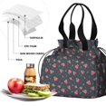 thumbnail image 4 of Pioneer Flower Floral Print Pattern Drawstring Lunch Bag Women - Drawstring Lunch Bag Insulated for Work Office - Stain-Resistant Large Lunchbags for Women with Multi-Pockets, 4 of 6
