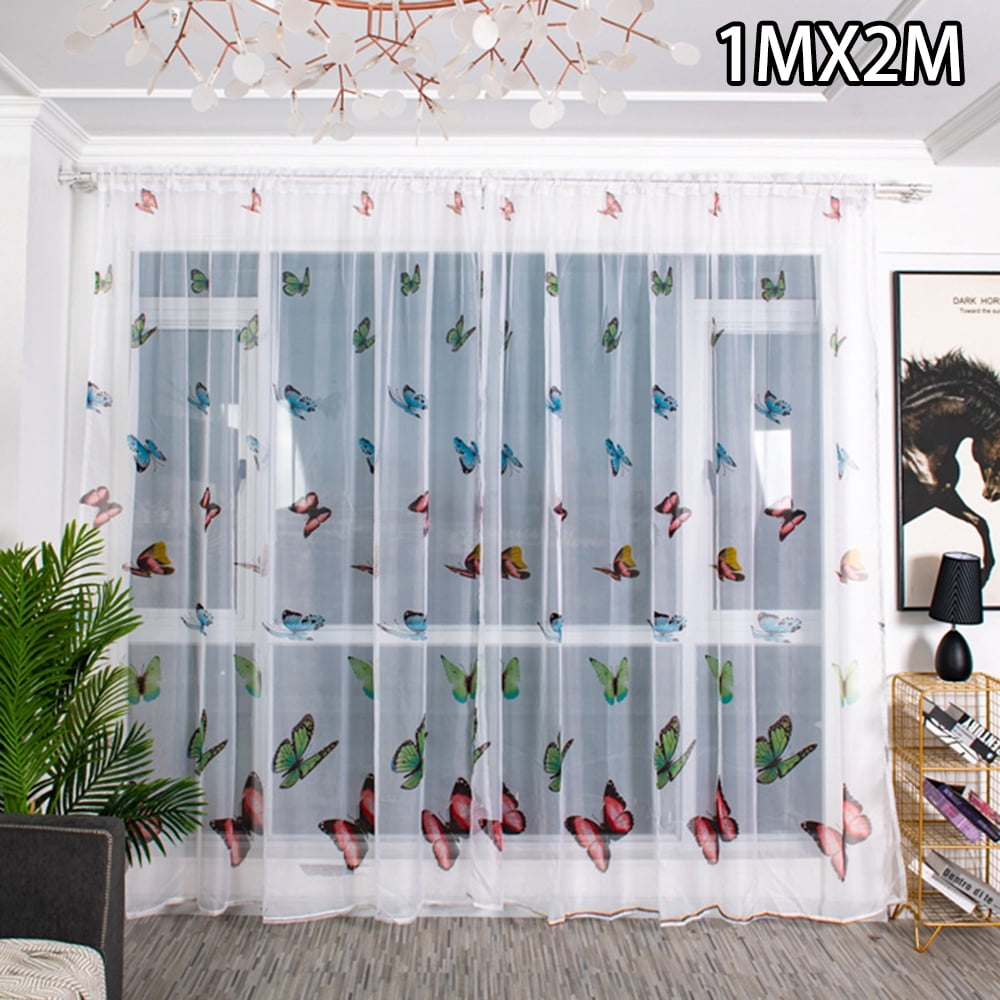 Free Postage CLEARANCE Single Voile Patterned Curtain Sheer Panels Slot Top