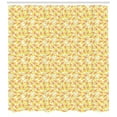 thumbnail image 3 of Colorful Shower Curtain, Spring Strelitzia and Wildflower Silhouette Vintage Hand Drawn Petals, Fabric Bathroom Set with Hooks, 69W X 75L Inches Long, Coral Yellow and Green, by Ambesonne, 3 of 3