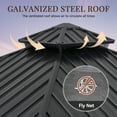 thumbnail image 6 of JolyDale 8' x 8' Outdoor Hardtop Gazebo, Galvanized Double Roof Canopy Gazebo,Aluminum Frame Permanent Pavilion with Mosquito Net and Privacy Curtain for Garden, Patio, Gray, 6 of 8